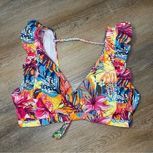 Colorful Floral Bikini Top